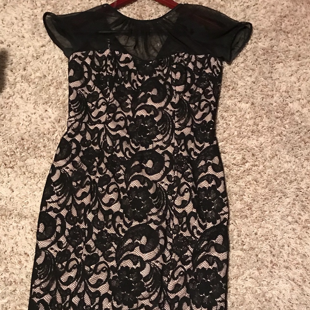Black & Tan Lace Dress